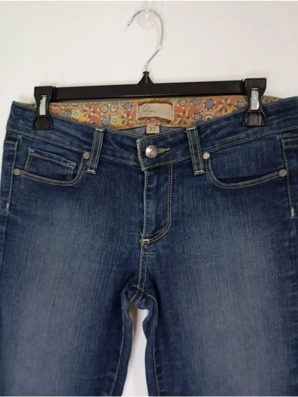 Paige Peg Skinny Jeans Size 27 Womens Dark Wash Stretch Denim USA